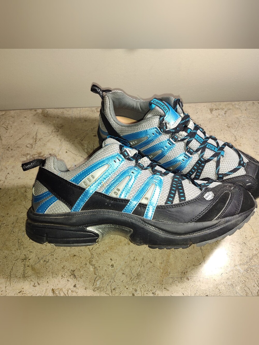 Dr Comfort Orthopedic Cross Trainer Men's Blue and Gray Athletic Trail Shoes